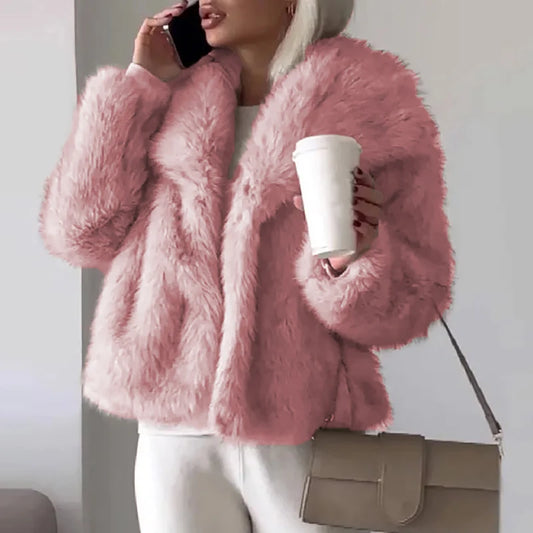 Women's Faux Fur Short Jacket – Stylish Winter Coat for Autumn Casual and Semi-Formal Wear 1