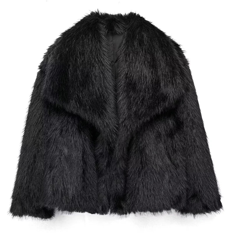 Women's Faux Fur Short Jacket – Stylish Winter Coat for Autumn Casual and Semi-Formal Wear 8