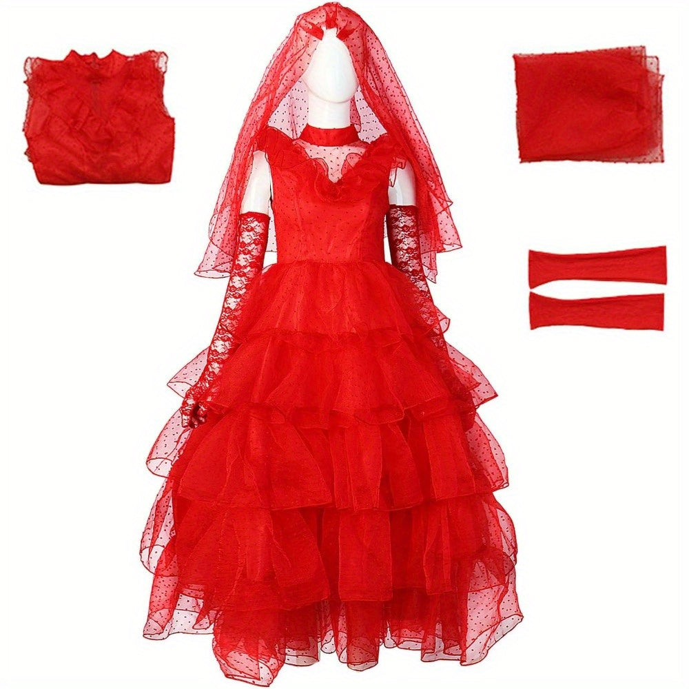 Women’s Gothic Halloween Movie Costume Dress | Lace Maxi 3