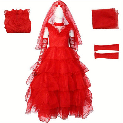Women’s Gothic Halloween Movie Costume Dress | Lace Maxi 3