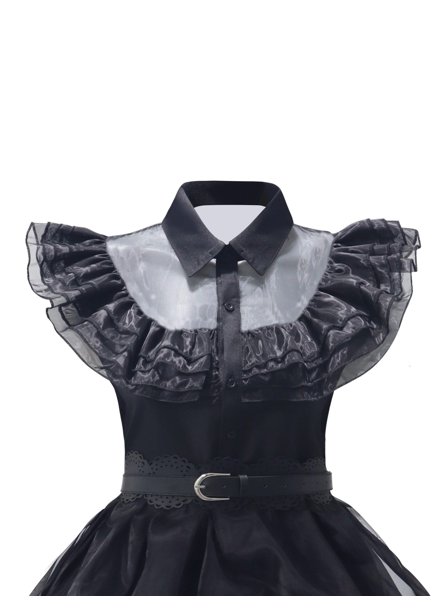 Women’s Gothic Ruffle Halloween Movie Costume Dress | Layered Midi Set 2