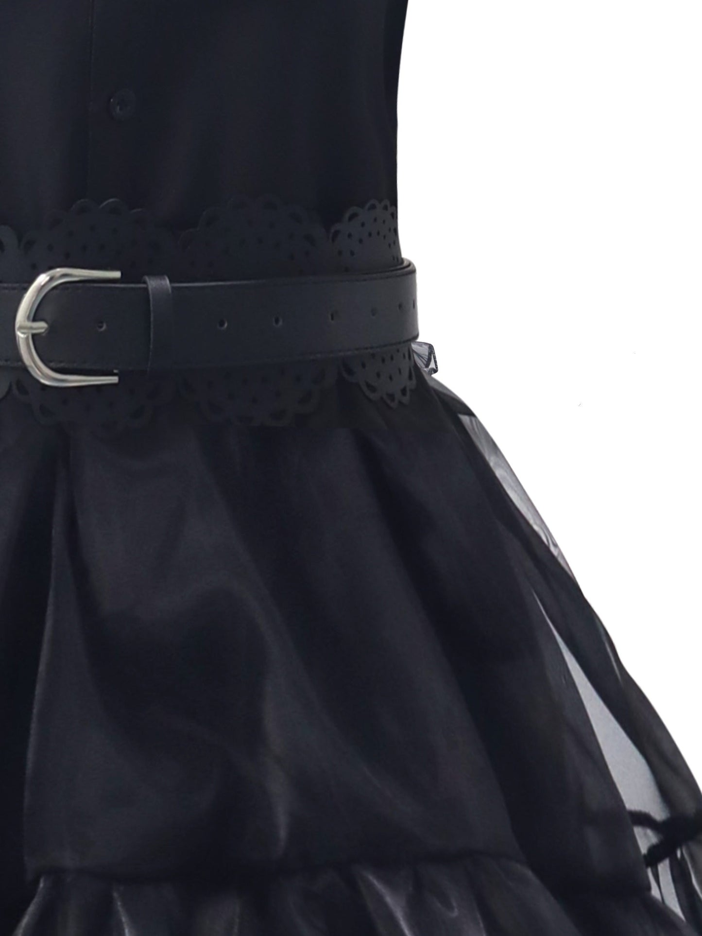 Women’s Gothic Ruffle Halloween Movie Costume Dress | Layered Midi Set 3