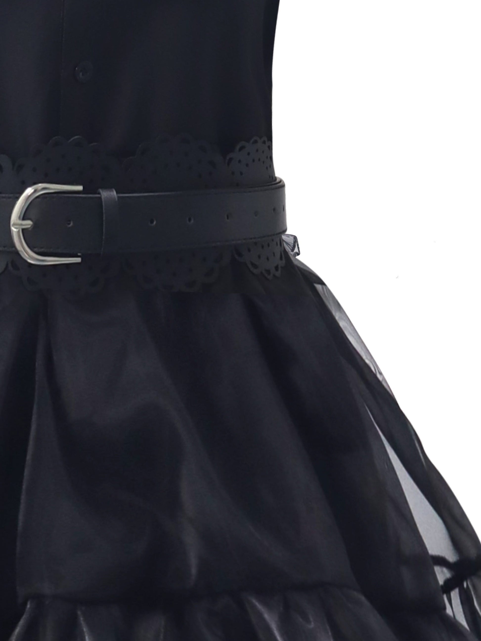 Women’s Gothic Ruffle Halloween Movie Costume Dress | Layered Midi Set 3