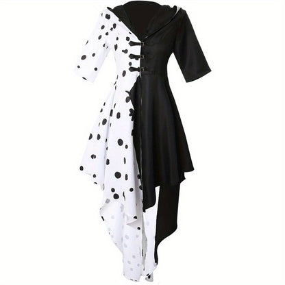 Women’s Hooded Halloween Movie Costume Dress | Asymmetrical Dalmatian 2