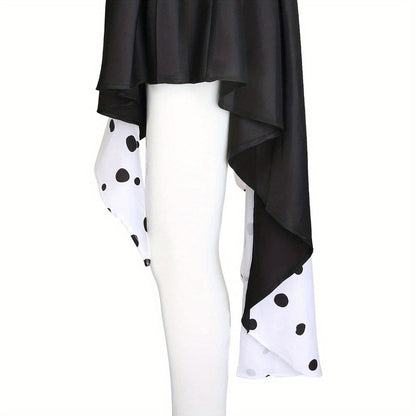 Women’s Hooded Halloween Movie Costume Dress | Asymmetrical Dalmatian 6
