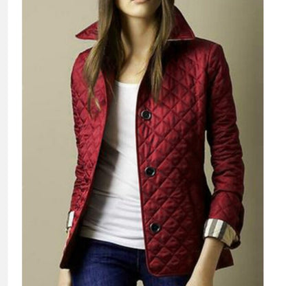 Women's Lightweight Quilted Coat with Button Closure – Stylish Casual Outerwear for Autumn and Spring 0