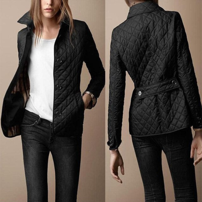 Women's Lightweight Quilted Coat with Button Closure – Stylish Casual Outerwear for Autumn and Spring 3