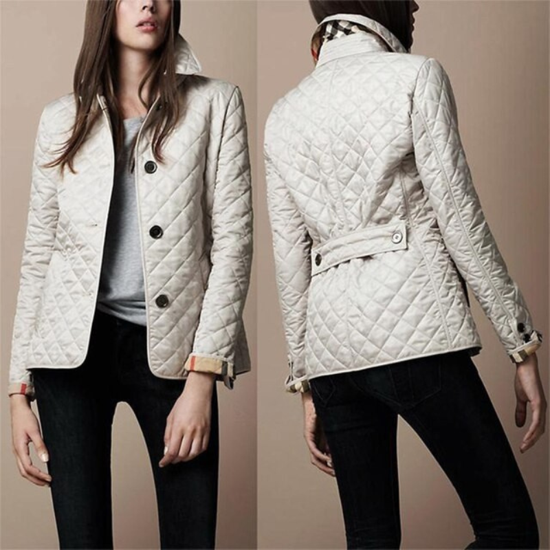 Women's Lightweight Quilted Coat with Button Closure – Stylish Casual Outerwear for Autumn and Spring 4