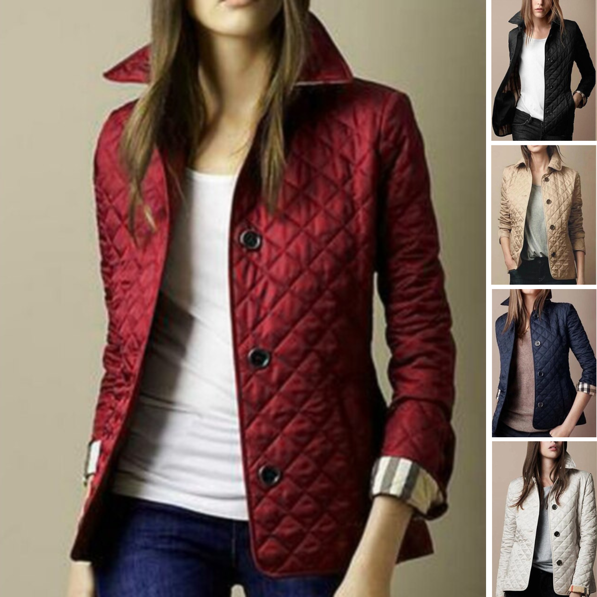Women's Lightweight Quilted Coat with Button Closure – Stylish Casual Outerwear for Autumn and Spring 5