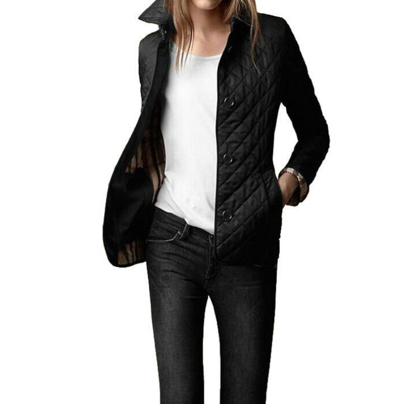 Women's Lightweight Quilted Coat with Button Closure – Stylish Casual Outerwear for Autumn and Spring 6