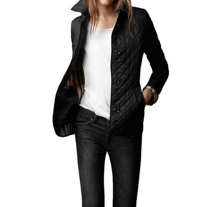 Women's Lightweight Quilted Coat with Button Closure – Stylish Casual Outerwear for Autumn and Spring 6