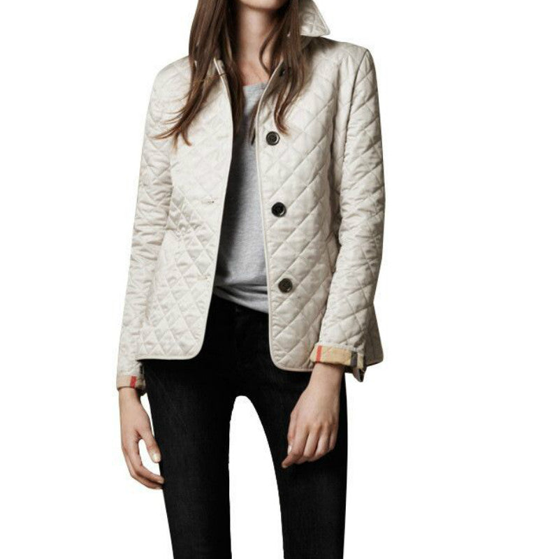 Women's Lightweight Quilted Coat with Button Closure – Stylish Casual Outerwear for Autumn and Spring 7