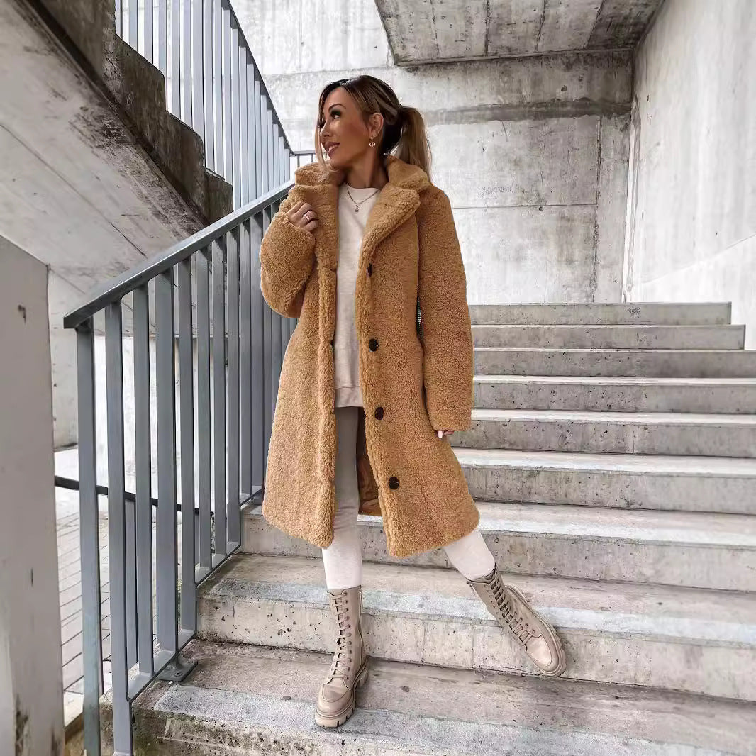 Women's Oversized Wool Blend Long Coat with Lapel Collar – Stylish Winter Coat for Women 2