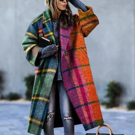 Women's Oversized Wool Blend Long Coat with Notched Lapel – Elegant Winter Coat for Casual and Semi-Formal Occasions 1