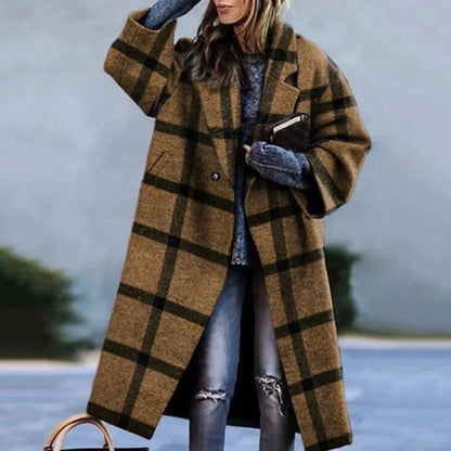 Women's Oversized Wool Blend Long Coat with Notched Lapel – Elegant Winter Coat for Casual and Semi-Formal Occasions 3