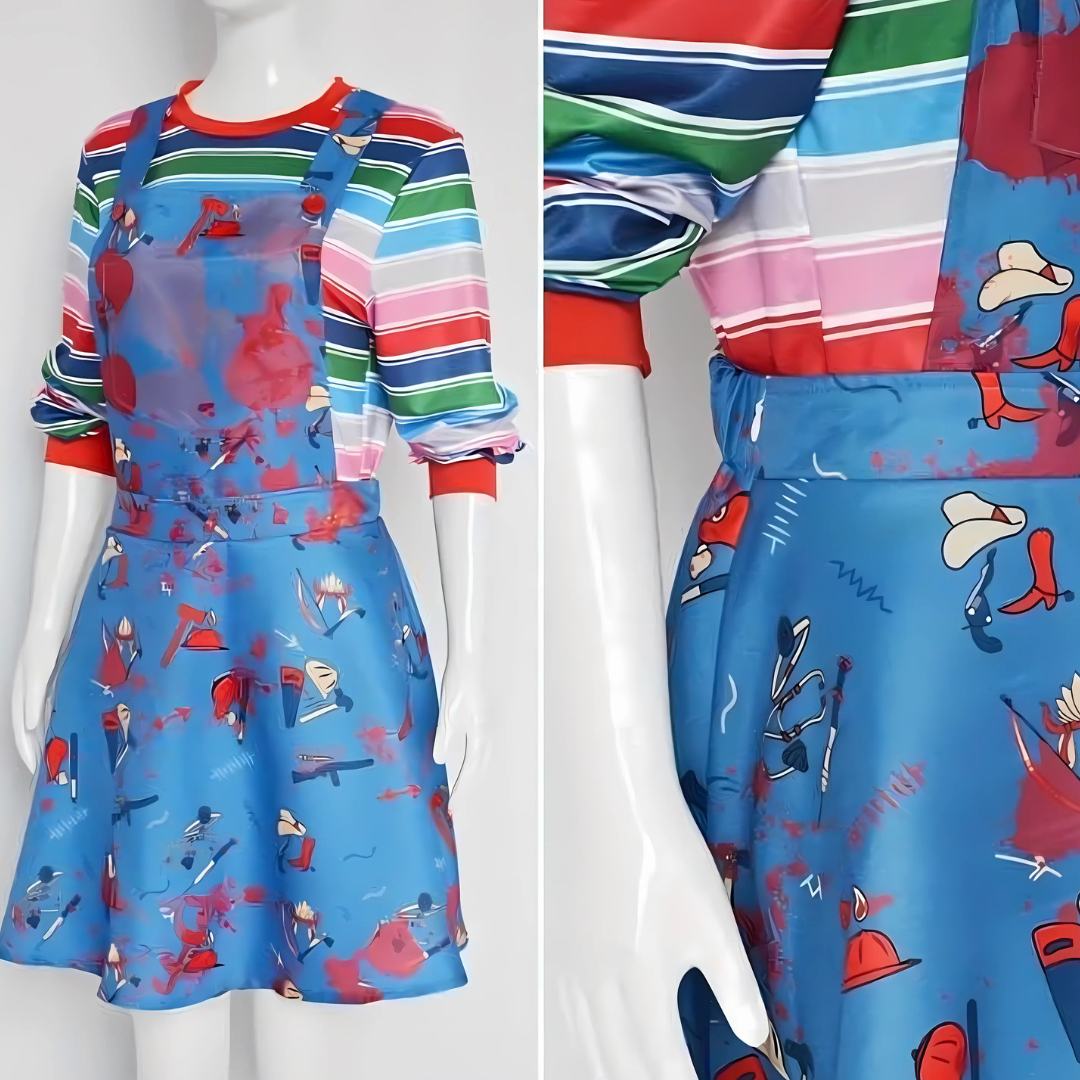 Women’s Scary Long Sleeve Halloween Costume Dress | Mini 4