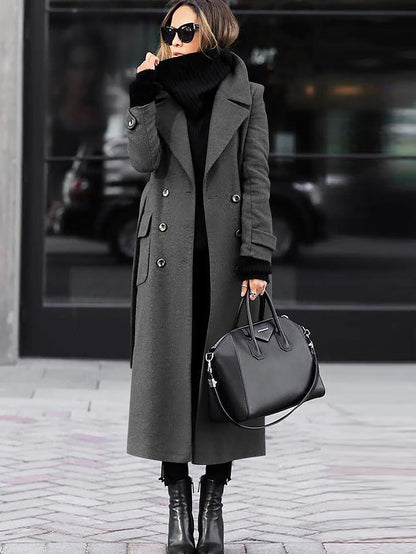 Women's Tailored Wool Coat – Double-Breasted Design, Full Length Winter Coat for Women 1