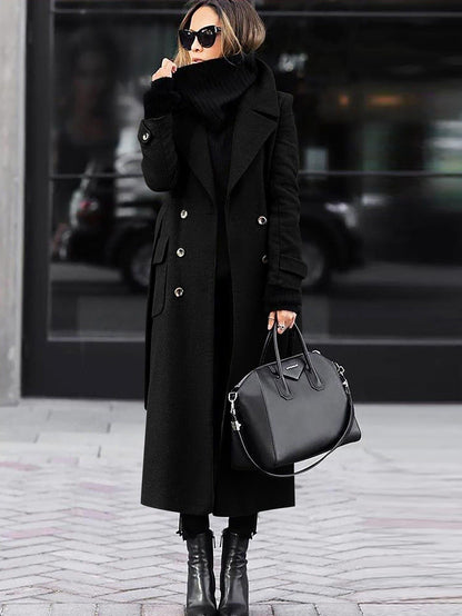 Women's Tailored Wool Coat – Double-Breasted Design, Full Length Winter Coat for Women 2