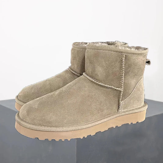 Women's Ultra Mini Platform Boots – Stylish Black Ankle Booties with Fur Lining for Winter 4