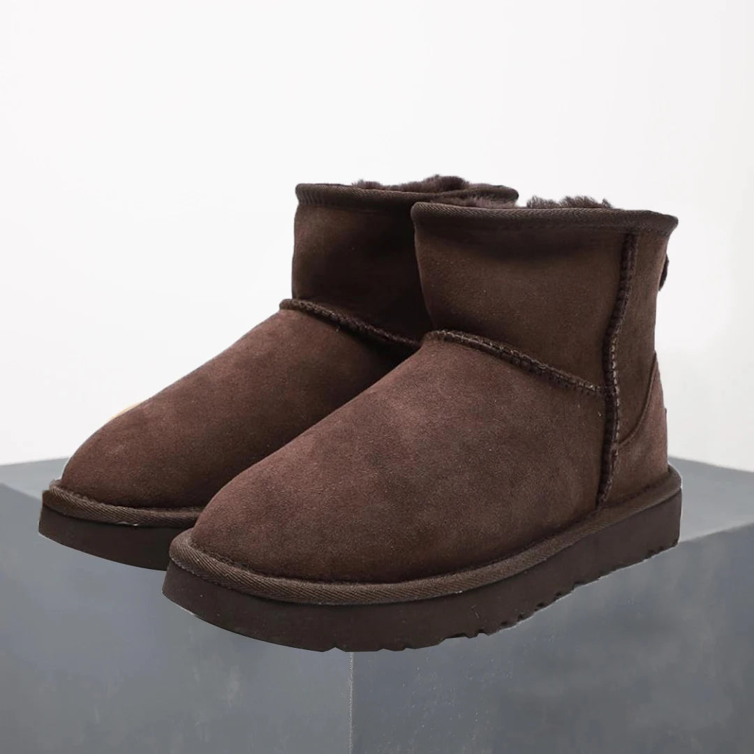 Women's Ultra Mini Platform Boots – Stylish Black Ankle Booties with Fur Lining for Winter 5