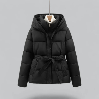 Women's Warm Belted Hooded Puffer Jacket | Winter 0