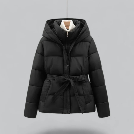 Women's Warm Belted Hooded Puffer Jacket | Winter 0
