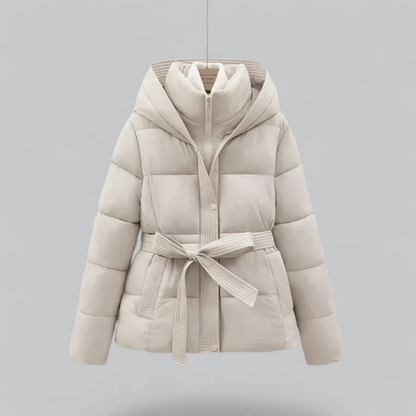 Women's Warm Belted Hooded Puffer Jacket | Winter 2