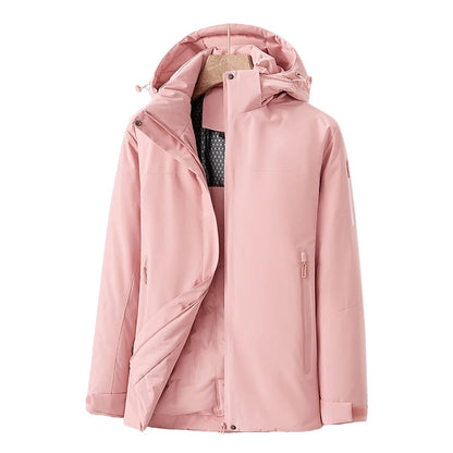 Women's Waterproof Quilted Jacket with Detachable Hood – Windproof Winter Coat for Outdoor Activities 9