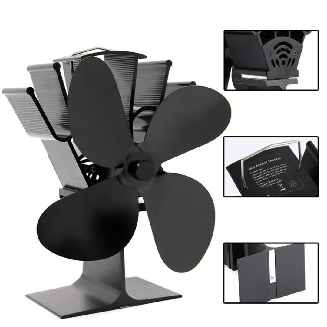 Wood Stove Heat Powered Aluminum Fan 4