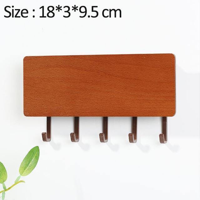 WoodenElegance | Stylish Modern Key Holder for Wall with Colorful Hooks 11