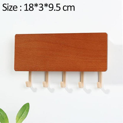 WoodenElegance | Stylish Modern Key Holder for Wall with Colorful Hooks 14