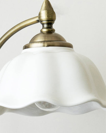 BloomGlow – Elegant Ceramic and Wood Desk Lamp