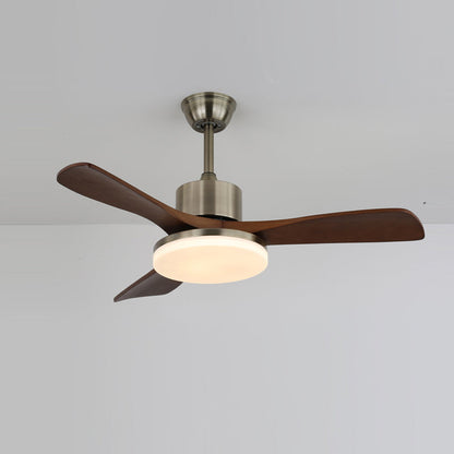 LuxeBreeze - Wooden Ceiling Fan with Subtle Glow and Contemporary Style