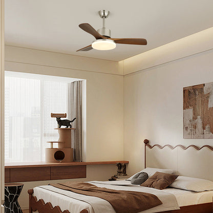 LuxeBreeze - Wooden Ceiling Fan with Subtle Glow and Contemporary Style