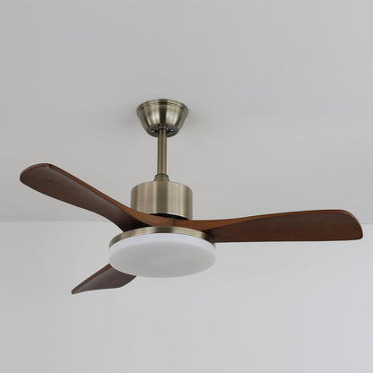 LuxeBreeze - Wooden Ceiling Fan with Subtle Glow and Contemporary Style