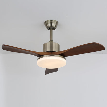 LuxeBreeze - Wooden Ceiling Fan with Subtle Glow and Contemporary Style