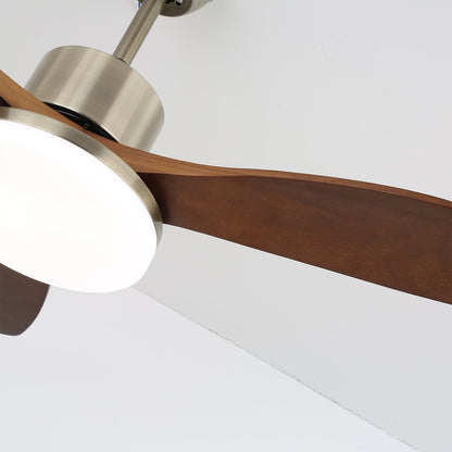 LuxeBreeze - Wooden Ceiling Fan with Subtle Glow and Contemporary Style
