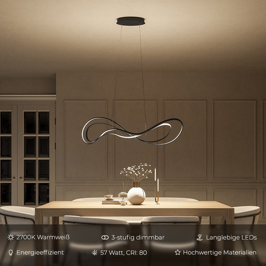 GlowMax - Lámpara colgante LED moderna con luz cálida