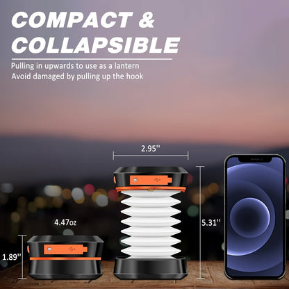 Rechargeable LED Camping Lantern - Compact Foldable Light for Outdoor Adventures and Emergencies-5