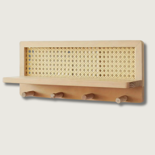 HookShelf - Estante de Madera con Ganchos
