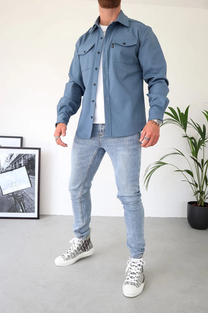 TailorEdge | Buttoned Shirt Jacket for Men with Chest Pockets