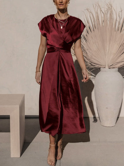 GracePurr - Elegant Midi Evening Dress