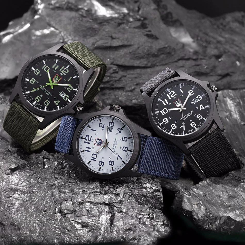 Military Style Robust Watch with Illuminated Dial, Water Resistant, Stopwatch, and Date Display-2