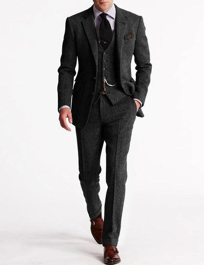 Odell - Men's Vintage Retro 3-Piece Suit for Weddings, Groomsmen, and Formal Events-6