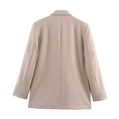 Women's Wool Cape Coat with Button Front and Lapel Collar – Loose Fit Winter Coat for Fall