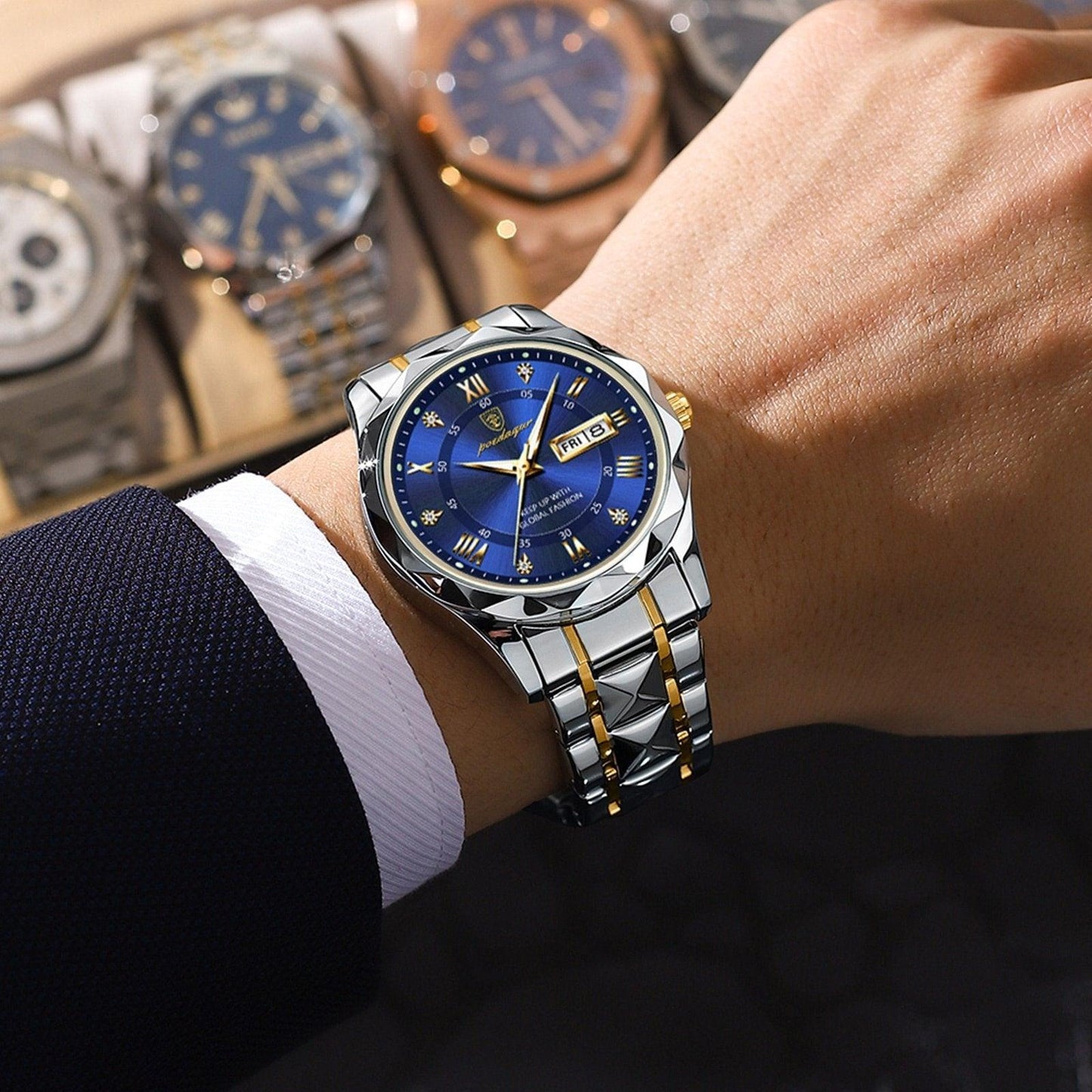 Luxurious Waterproof Men's Wristwatch – Stylish Stainless Steel Timepiece with Accurate Quartz Movement-3