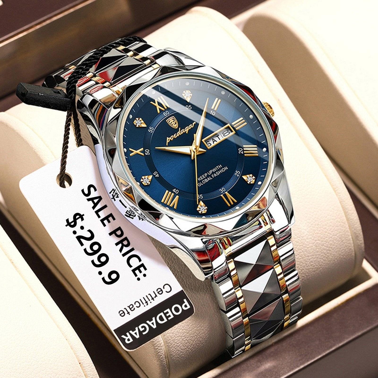 Luxurious Waterproof Men's Wristwatch – Stylish Stainless Steel Timepiece with Accurate Quartz Movement-5