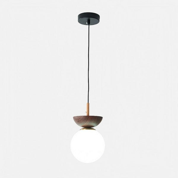 TimberLuxe - Lámpara Colgante de Media Madera Elegante