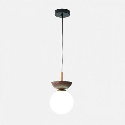 TimberLuxe - Lámpara Colgante de Media Madera Elegante