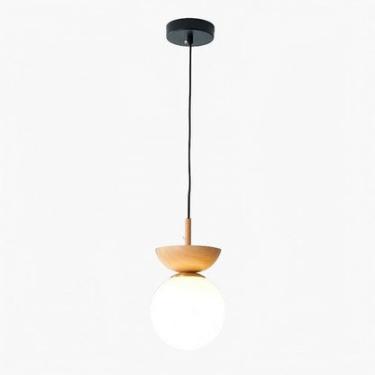TimberLuxe - Lámpara Colgante de Media Madera Elegante